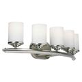 Forte Five Light Brushed Nickel Satin Opal Glass Vanity 5105-05-55